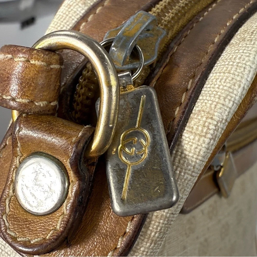 GUCCI Vintage 80’s Micro GG Supreme shoulder bag purse beige neutral - Picture 12 of 13